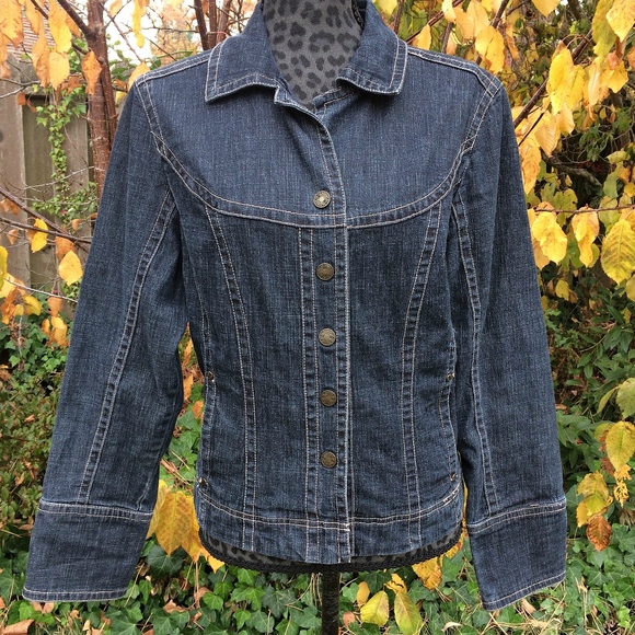 Ami Dark Blue Denim Jean Jacket - Size Large - Picture 2 of 7
